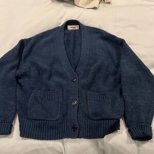 BUCK MASON navy cardigan size medium